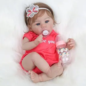 [WOOROY] Reborn Baby Doll - Excellent Gift for Birthday Christmas Gift and New Year, 18 In Lifelike Newborn Baby Girl, Real Baby with Soft Cloth Body Doll for Kids Age 3+