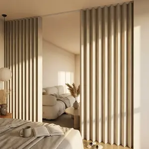 Room Divider Curtain Privacy Screen, No Drill Hanging Folding Partition for Bedroom Living Room Kitchen Apartment, Renter Friendly Closet Door Replacement