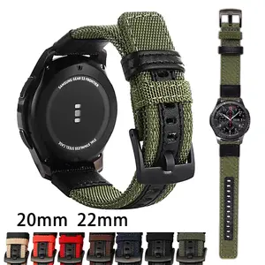 Nylon Quick Release Watch Bands, Replacement Canvas Fabric Sport Strap for Men Women, 20/22mm Military Style Wristband with Stainless Steel Buckle, Lightweight Nylon Strap, Smartwatch Strap