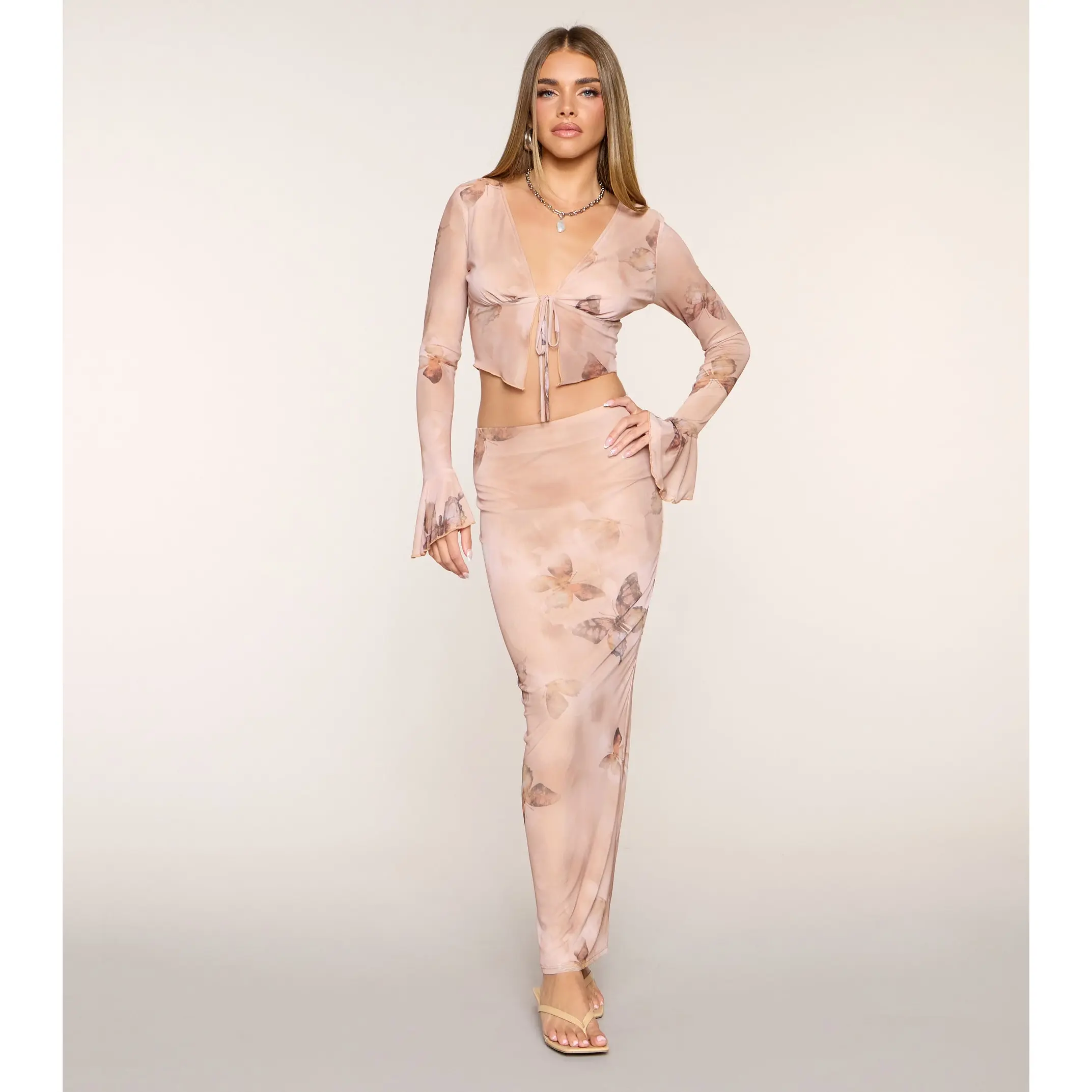 Butterfly Kisses Mesh Maxi Skirt