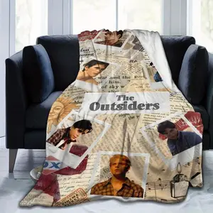 1pc Extra soft flannel blanket with an outsider-themed patchwork print design, versatile enough for beds, sofas, and offices-all-season comfort