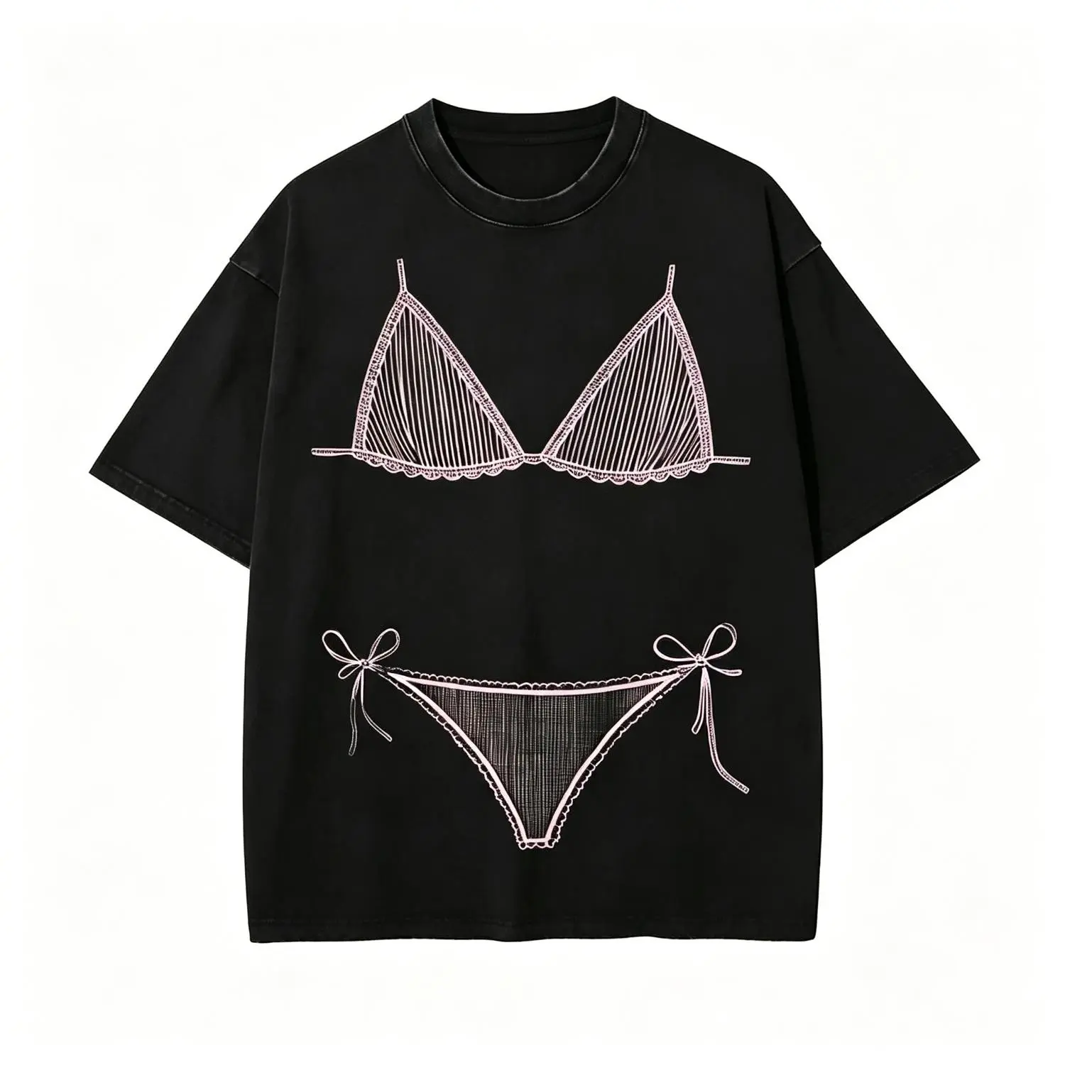 Last Splash Seashells and Wedding Bells Cotton T-shirt with Bikini Graphic for Fun Summer Vacation Coverup-Aesthetic Y2K Streetwear Black T Shirt, Bold Fashion Statement Top, Viral Trend Women’s Edgy Casual Tee 2026 yell yard clothing