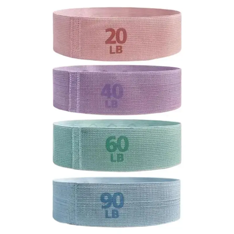 Resistance Bands 4-Piece Set, Lightweight Nylon Non-Slip Fabric Loops with 4 Levels (20-80LB) for Resistance Band Workouts, Glute Growth & Beginner Balance Training, Balance Trainer Resistance Bands, Beginner Workout Routine