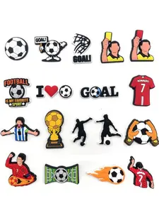 18 Piece Plastic Soccer Shoe Charms, Football Shoe Decorations, Goalkeeper Shoe Accessories, Footwear Accessories, DIY Party Gifts, Suitable for Sandals & Garden Shoes