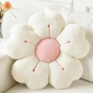Daisy Shape Plush Pillow, Comfortable Cute Decorative Cushion, Soft Multicolor Fabric, Perfect for Bed and Sofa, Cozy Floor Pillow