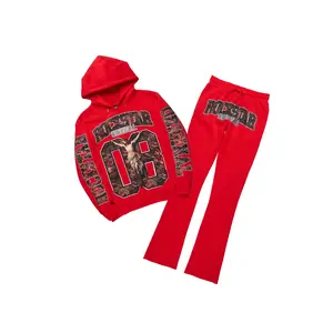Fields Red Hoodie/Stacked Pant Track Set