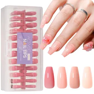 Gellen Pre-Colored Press-On Soft Gel Nail Tips - Medium Full Cover, 450 Pcs, 11 Sizes, 4 Colors, Glossy Acrylic Nails, Natural Look, Breathable, Easy to Apply, Long-Wearing, Seamless Fit, Selfcare Beauty Care Accessory