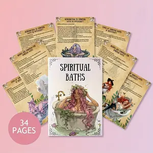 25 Magical Bath Spells and Ritual Recipes, Grimoire Pages for Witchcraft Self Care, Cleansing and Spiritual Healing, Perfect for Witches Pagan Beginners