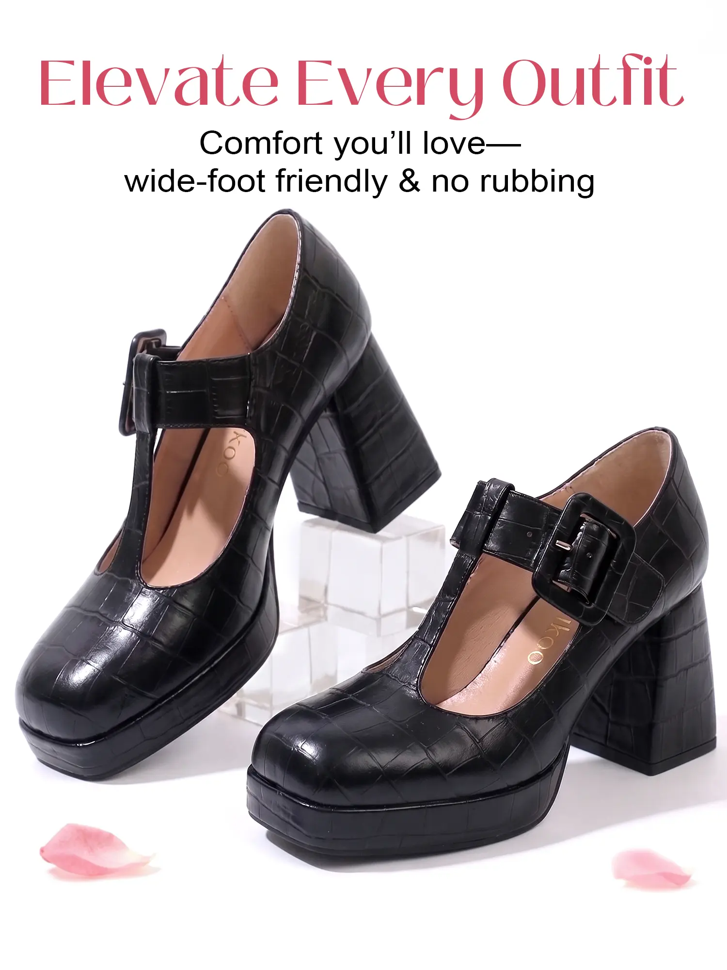 【BackToSchool】Zamikoo Women's Mary Jane Platform Pumps Chunky Heel Square Toe Ankle Strap Dress Shoes Retro '90s Style women, Heels, Platform Base Steadies Steps,back to school,back to school haul