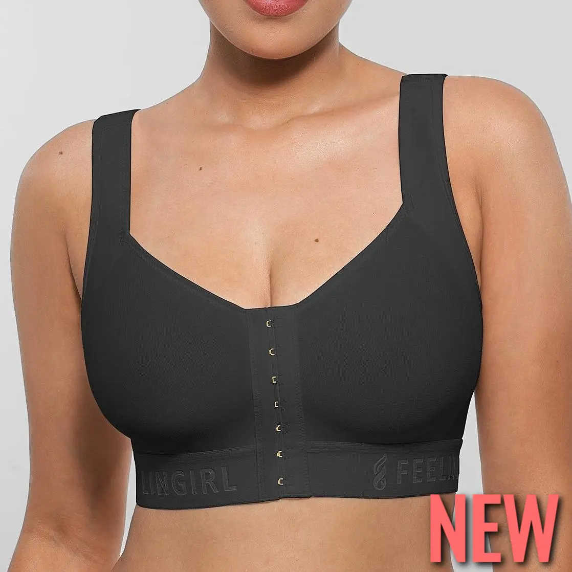 FeelinGirl #Live Women Front Closure Wireless Bras Full Coverage Compression Bra With Easy-Wash Fabric For Everyday Comfort