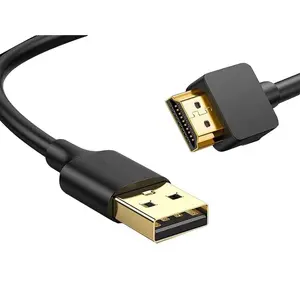 USB to HDMI Cable 6.6FT, USB to HDMI Cable Male to Male Full 1080P HD Display Cable Audio Video Converter Cord for PC/Laptop to Monitor/HDTV/Projector (Only for Windows System)