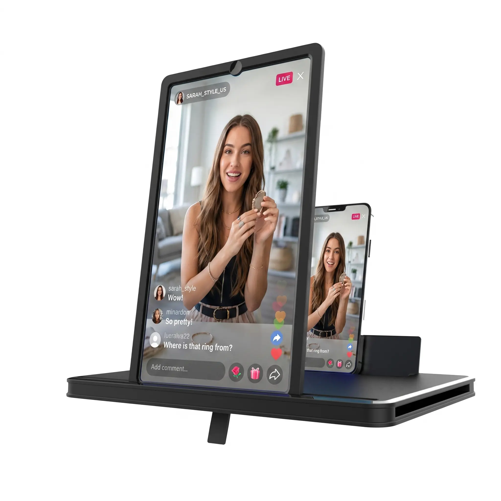 Folding Cellphone Screen Magnifier, Foldable Phone Accessories with Adjustable Phone Stand for Hands-Free Video & Game Viewing