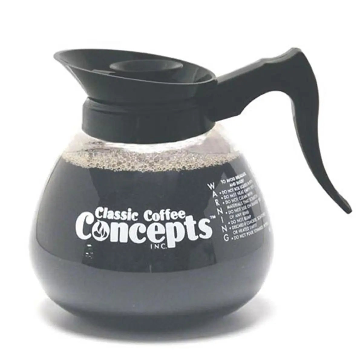 212 MAIN 12-Cup Heat-Resistant Glass Decanter - Black Tea & Coffee Bar Accessory, Detachable Lid, Classic Regular Brew Design, Fits All Commercial Brewers (12-Pack for Commercial Use), Coffee Bar Accessories