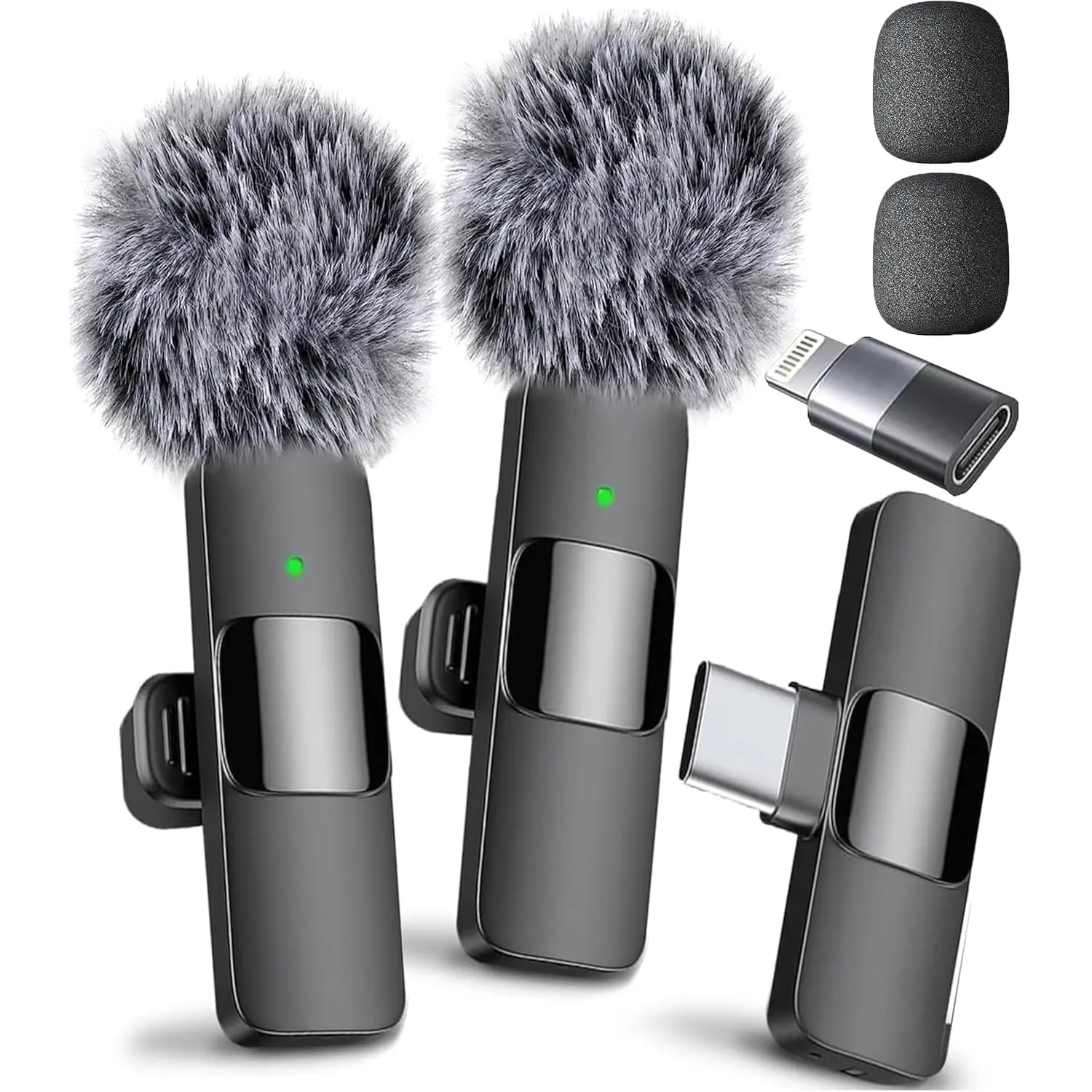 Mini Mic Pro (Latest Model), 2pcs Wireless Lavalier Microphone – #1 Microphone for iPhone & Android, Wireless Mini Microphone, ClearVoice, Noise Cancelling, Lavalier Mic for TikTok, YouTube & Interviews