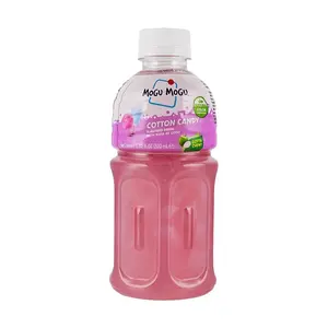 MOGU MOGU Coconut Jelly Drink - Cotton Candy Flavor (320ml/10.8oz) Bursting with Nata de Coco | Fun & Fruity Thai Beverage