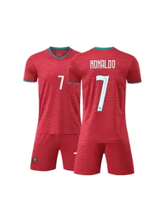 26-27 New Football Kit Set, Ronaldo Fan Gear, Men's Sports, Short Sleeve Shirt & Shorts, Training & Match Wear, All Seasons