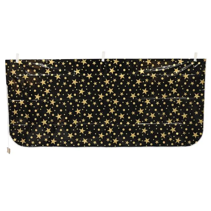 Beistle Durable Elegant Large Black and Gold Star-Dot Plastic Balloon Bag, 1 Pc, 3' x 6'8", Adult Home Festive Party Supplies, Party Gift Bag