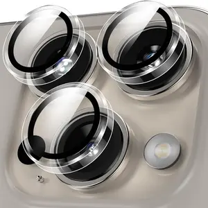 3-Pack Tempered Glass Camera Lens Protector for iPhone 15 Pro Max/15/15 Plus/14/14 Plus/13/12 Mini/11 Pro, Ultra Thin, Anti-Scratch, Transparent, Accessories