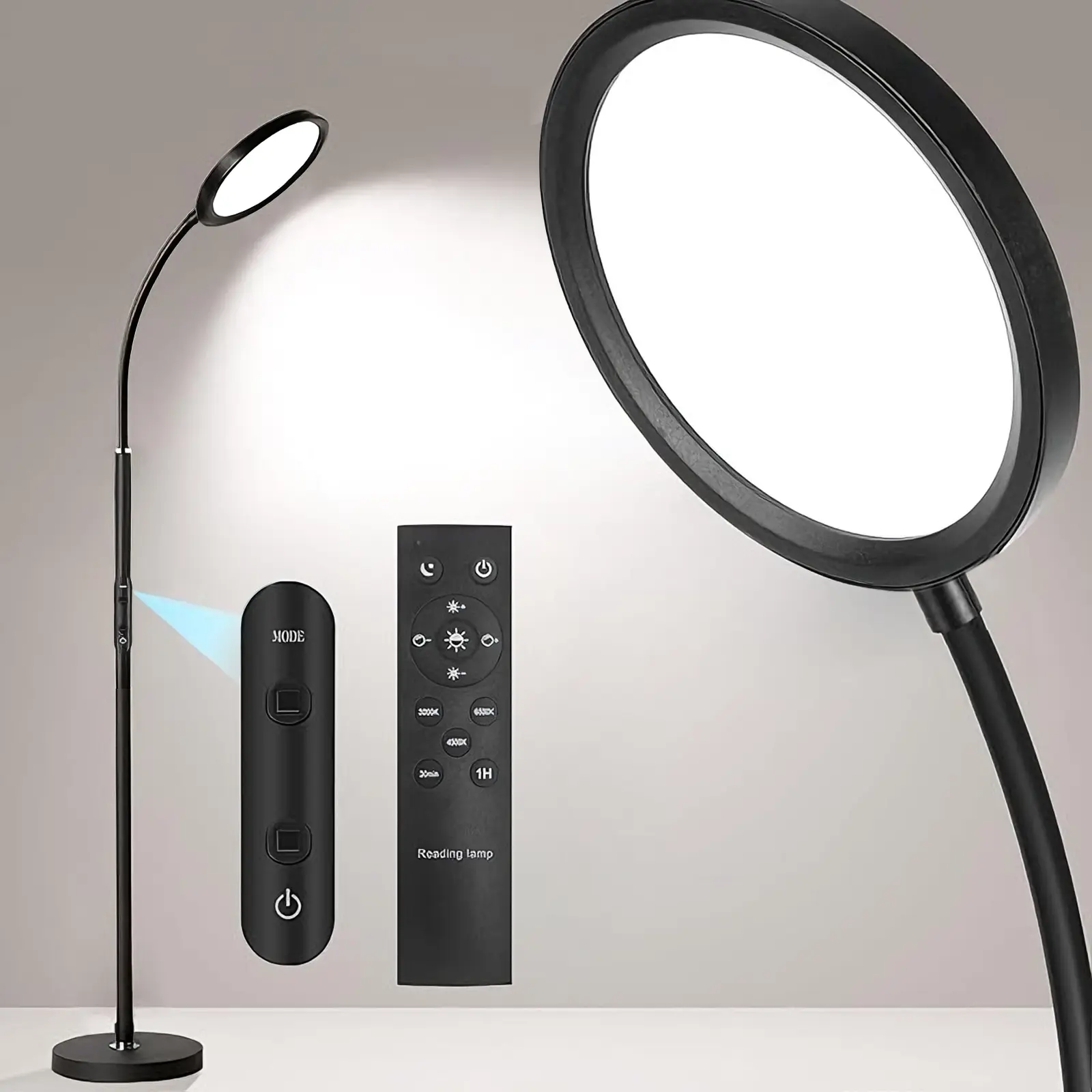 HOMAKEE 7CCT Floor lamp Sofa Lihgting, Bright LED Floor Lamp 3000K-6500K 12W/1000LM with Stepless Adjustable Colors and Dimmer, Remote and Touch Control, Adjustable Floor Lamp for Living Room Bedroom Reading lamp