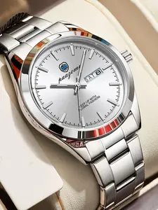 Paazomu Men's Business Watch, Stainless Steel, Interchangeable Straps, Ultra Thin, Japanese Quartz Movement, 1 Set, Men's Watch, Reloj Hombre