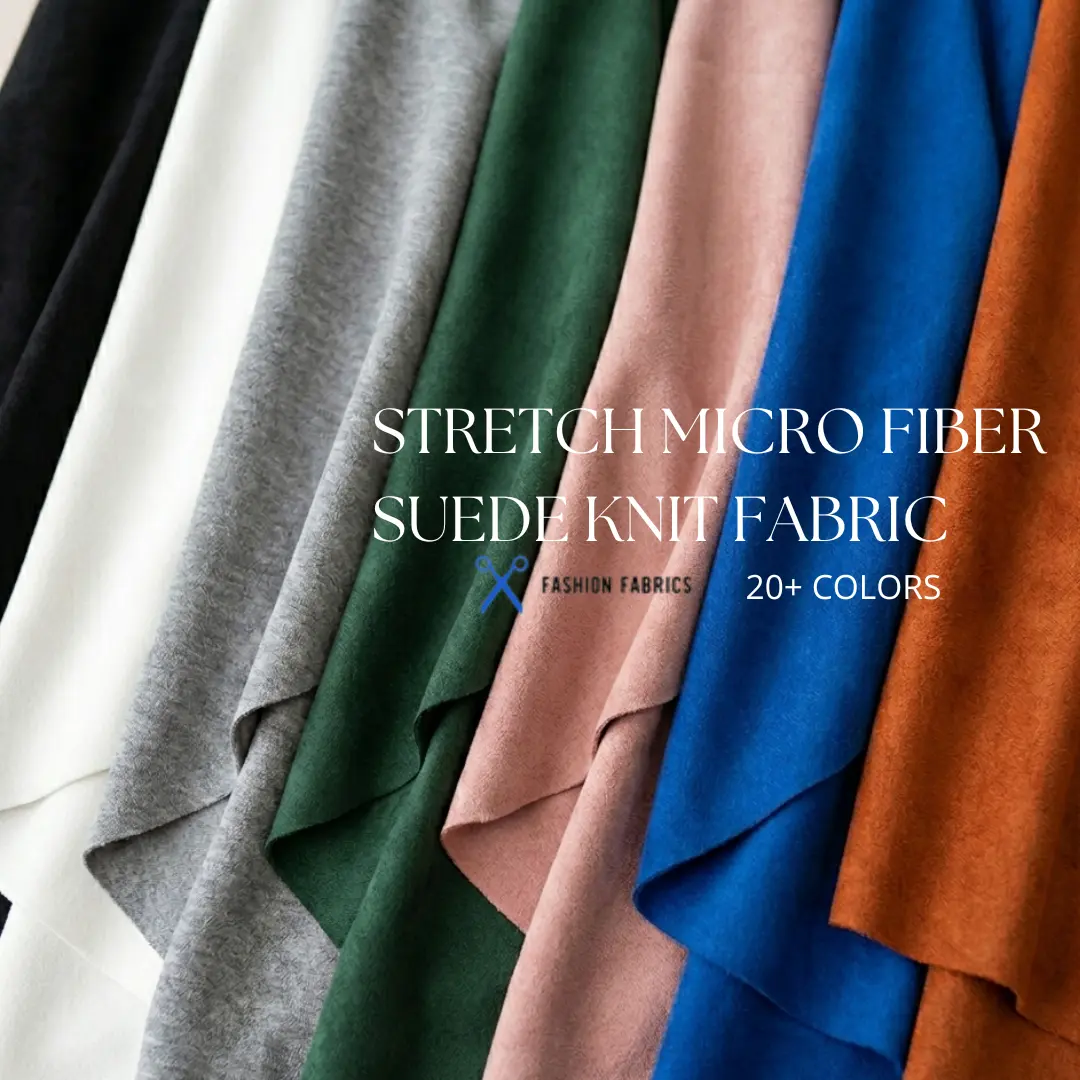 Stretch Micro Suede Knit Fabric - Sold By The Yard Stretch Micro Suede Knit Fabric - Sold By The Yard