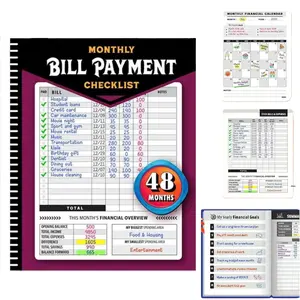 Tiktokshopmothersday Kickstart Your Savings Plan,Bill Payment Tracker & Budget Binder-4-Year 960-RecordMonthly Expense Organizer, Budget & Financial Planner,Savings Tracker, Payment Checklist for Home & Office bilplanner