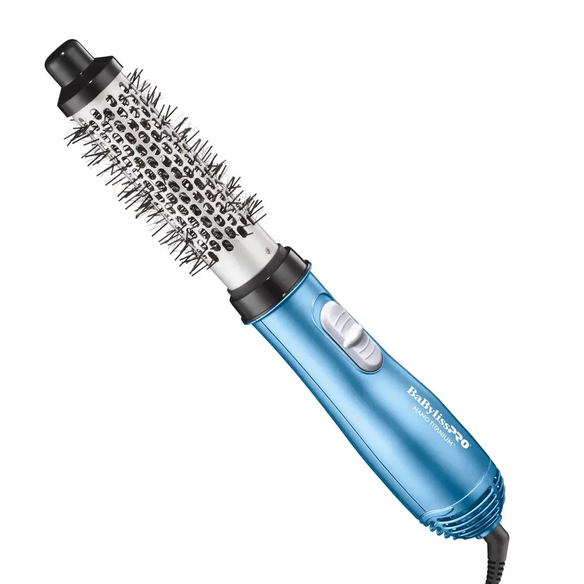 Conair BNT21000 Nano Titanium Hot Air Brush - 1.25 in. Soft Bristle Round Brush for Straightening, Blowouts, Bouncy Curls, Everyday Use, Healthier Looking Hair, Smooths and Shines (Blue), Hair Styling, Straightening Curly Hair, Silky Straight Hair