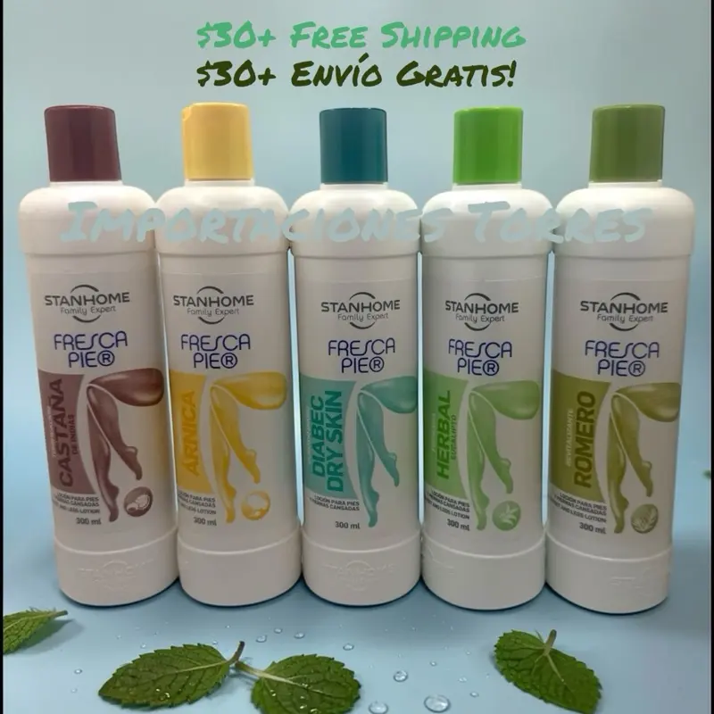Stanhome Fresca Pie Foot Cream for Tired Feet (300ml Each) Castaña | Árnica | Diabec Dry Skin | Herbal | Romero Cooling & Relief for Tired Feet (Choose your Favorite!)