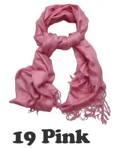 Women Pashmina Wool Feel Silky Classic Solid Wedding Shawl Scarf Stole Wrap  Pink