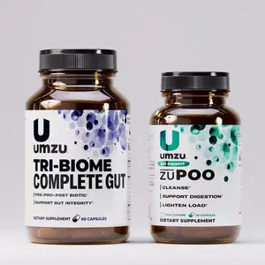 UMZU Happy Gut Bundle – Tri-Biome 3-in-1 Microbiome Support & zuPOO Gut Cleanse, Digestive & Gut Health Support
