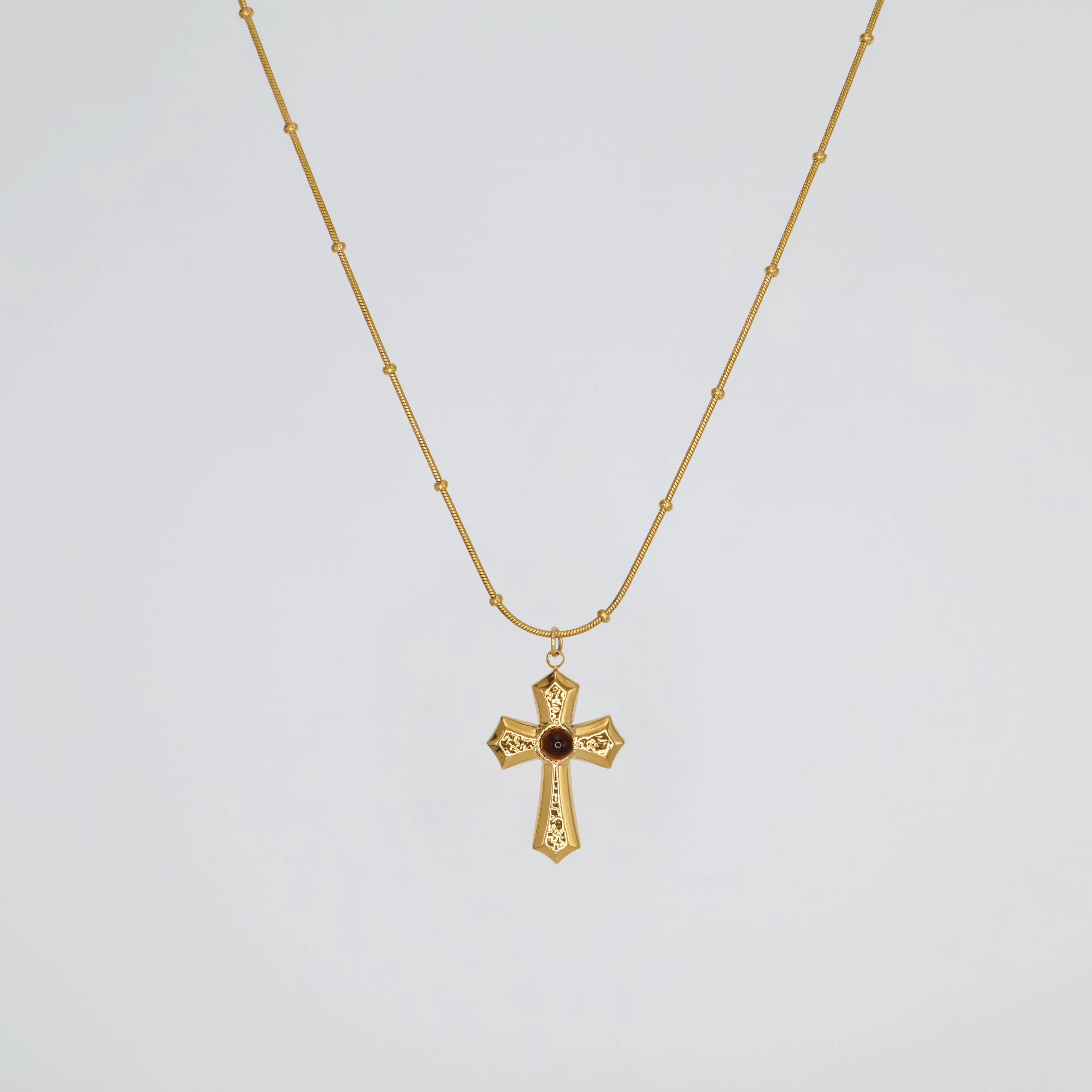 Gilded Cross Necklace (Gold)