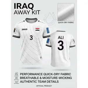 2026 Iraq National Team Jersey, Moisture-Wicking Dry Soccer Shirt, Advanced Technical Knit Support Gear, Lightweight Breathable Training Top, Breathable Athletic Top