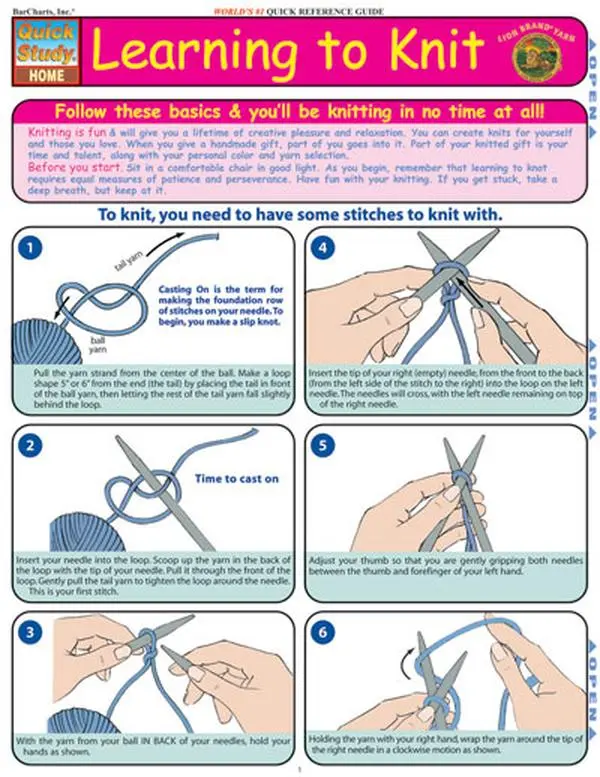 BarCharts- Inc. Learning To Knit- Pack of 3