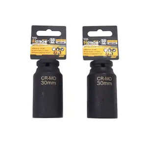 HOTECHE 2 Pcs 1/2" Dr. Air Impact Socket Deep 6 Points CR-MO Metric 30mm Axle Nut 18091230