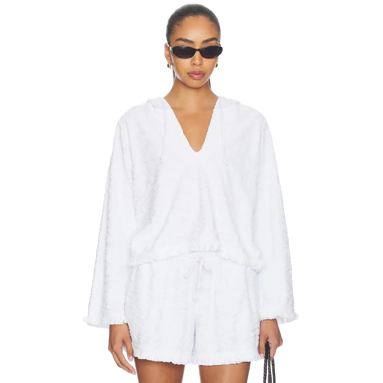 Bobi Pullover Hoodie in White