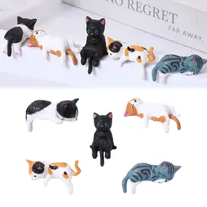 Cat Figurines Playset, Realistic Cat Figurines, Cats Cake Toppers, Dollhouse Mini Cats Figures, Miniature Animal Ornaments for Home Landscape Decorations Party Favor, 5 PCS