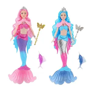 35cm Glowing Musical Mermaid Doll, Cute Doll Collectible, Fashion Toy for Kids, Girls' Princess Birthday Gift, New Year Christmas Present