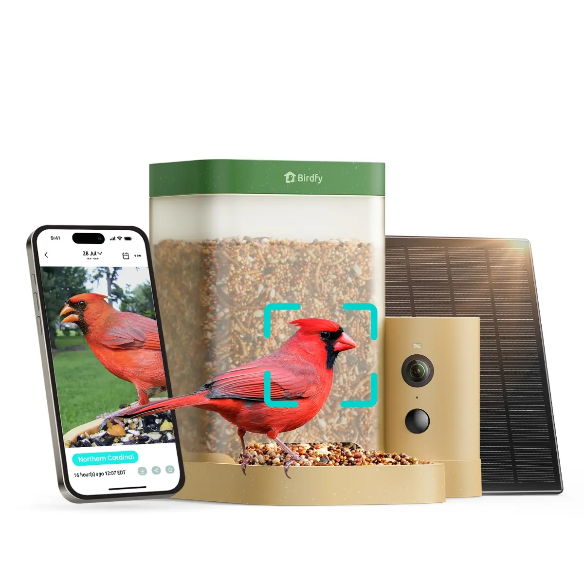 Birdfy Smart Wild Bird Feeder with Camera, Bird Feeder for Balcony, Dual Night Vision, AI Recognition, IP66 Waterproof Feeding Tool for Enthusiasts
