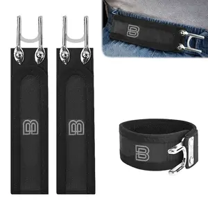 1 Pair Buckleless Belt Hook,No Buckle Belts (Unisex),Tactical Metal Hook Elastic Belt,BuckleLess Invisible Strap, Soft Adjustable Side belt