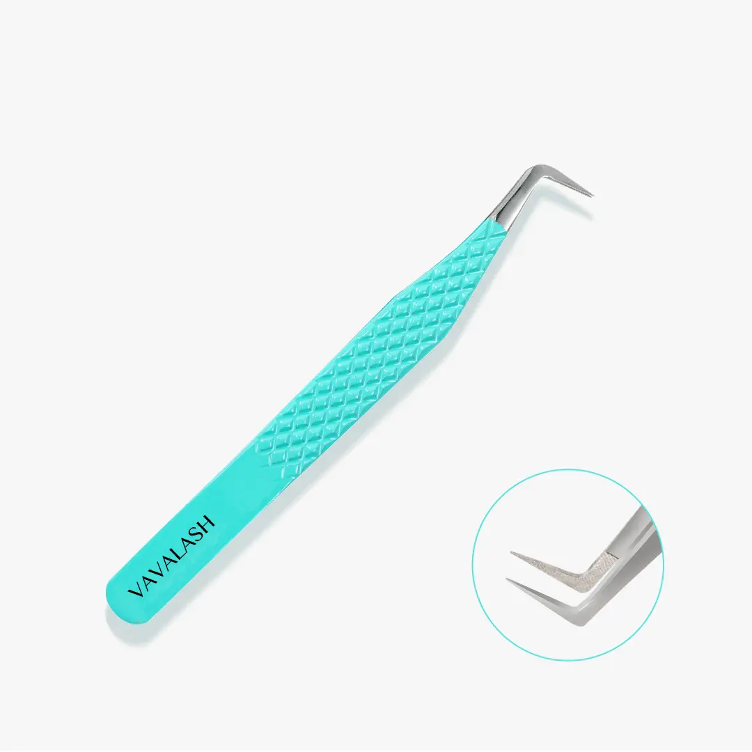 VG-02 Fiber Tip Blue Coated Curved Tweezers for Volume Lashes VG-02 Fiber Tip Blue Coated Curved Tweezers for Volume Lashes