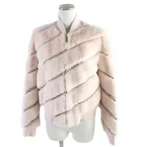 Pre-owned FENDI Others Small Leather Goods Fur Coat Light Pink 38 Women
