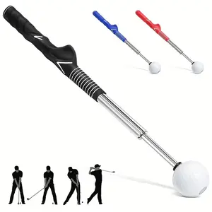 Adjustable Golf Swing Trainer with Extensible Rod, Portable Grip, Ergonomic Non-Slip Handle, Indoor/outdoor Practice, Suitable for Beginners to Pros