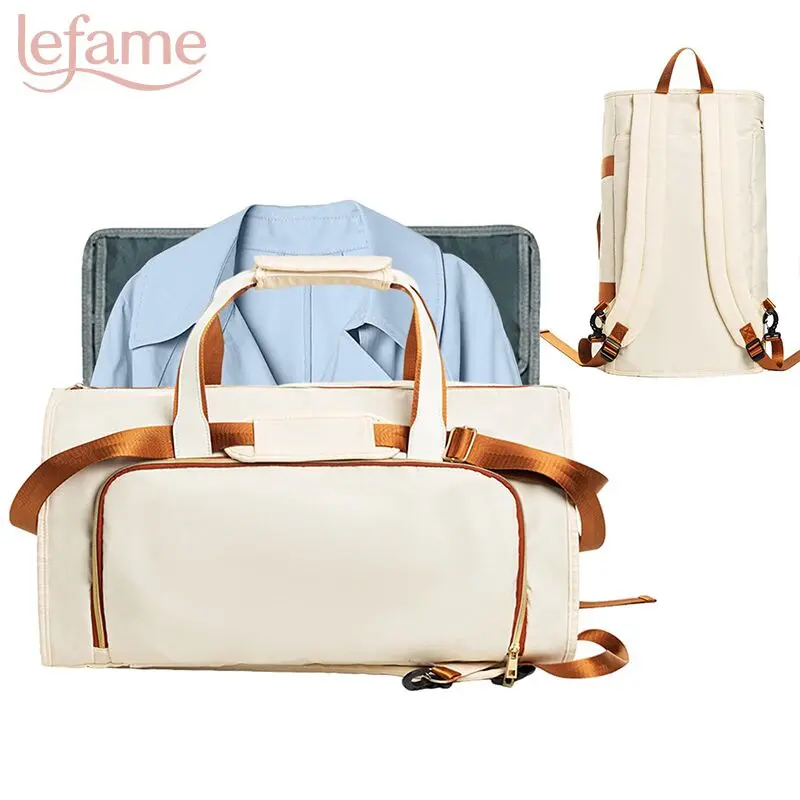 Lefame 4-in-1 Multi-Format Travel Duffel Bag, Carry-On Weekender Bag with Backpack Straps, Suit Compartment, Shoulder Strap, and Luggage Sleeve, Multi-Format Travel Bags