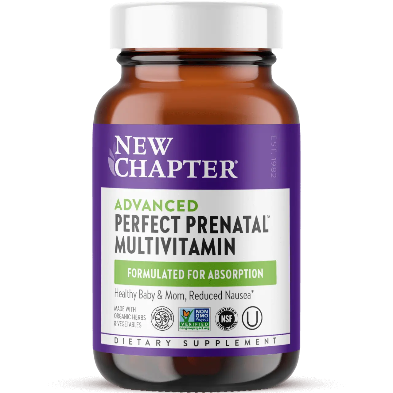 New Chapter Advanced Perfect Prenatal | Prenatal Vitamins for Healthy Baby & Mom  (HSA/FSA Eligible) - Folate (Methylfolate) + Ginger Eases Morning Sickness - 96ct