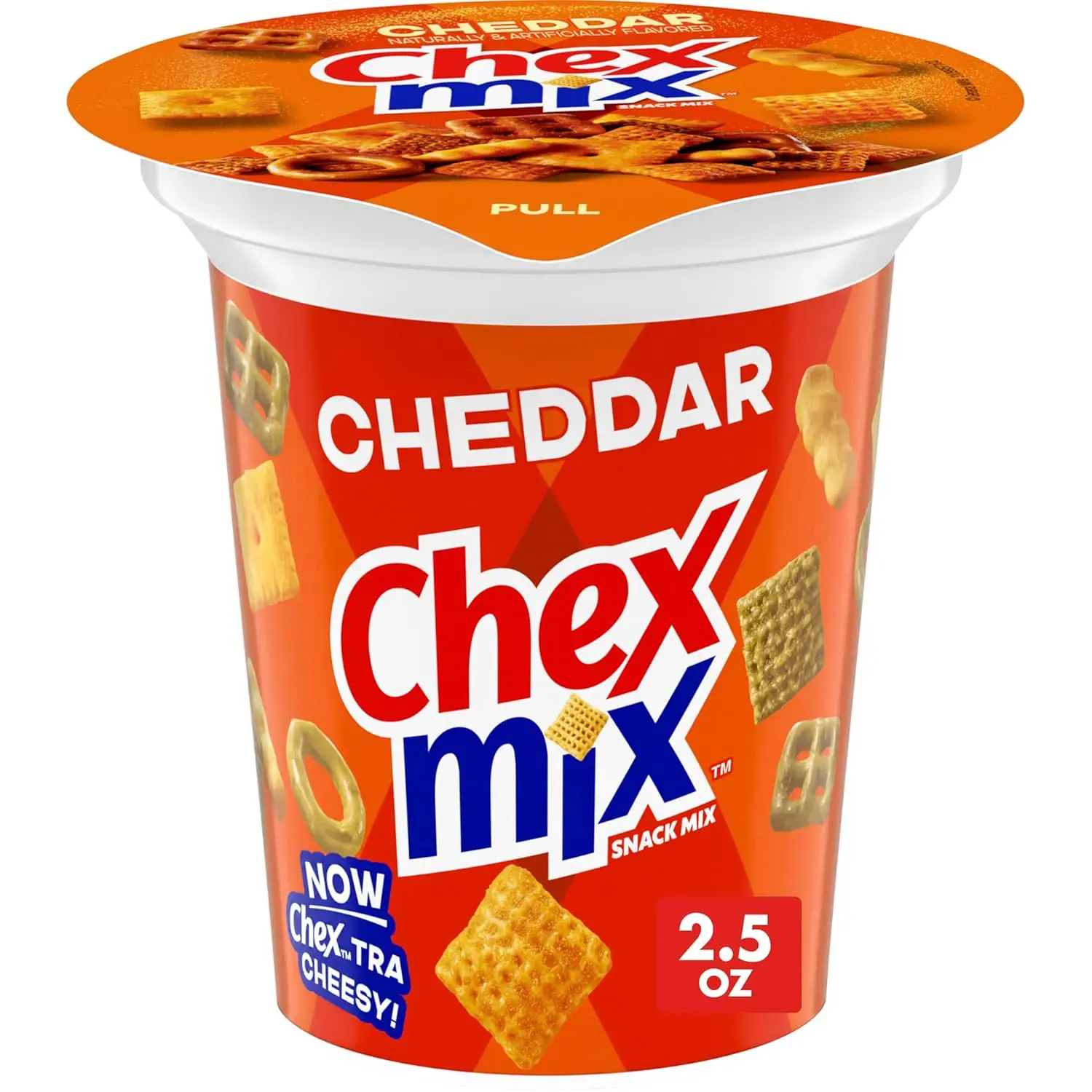 Cheddar-Flavored Chex Mix Crispy Snacks, 2.5 oz Cup - Cheese Snack Mix for Watch Parties, Campfire-BBQ Events