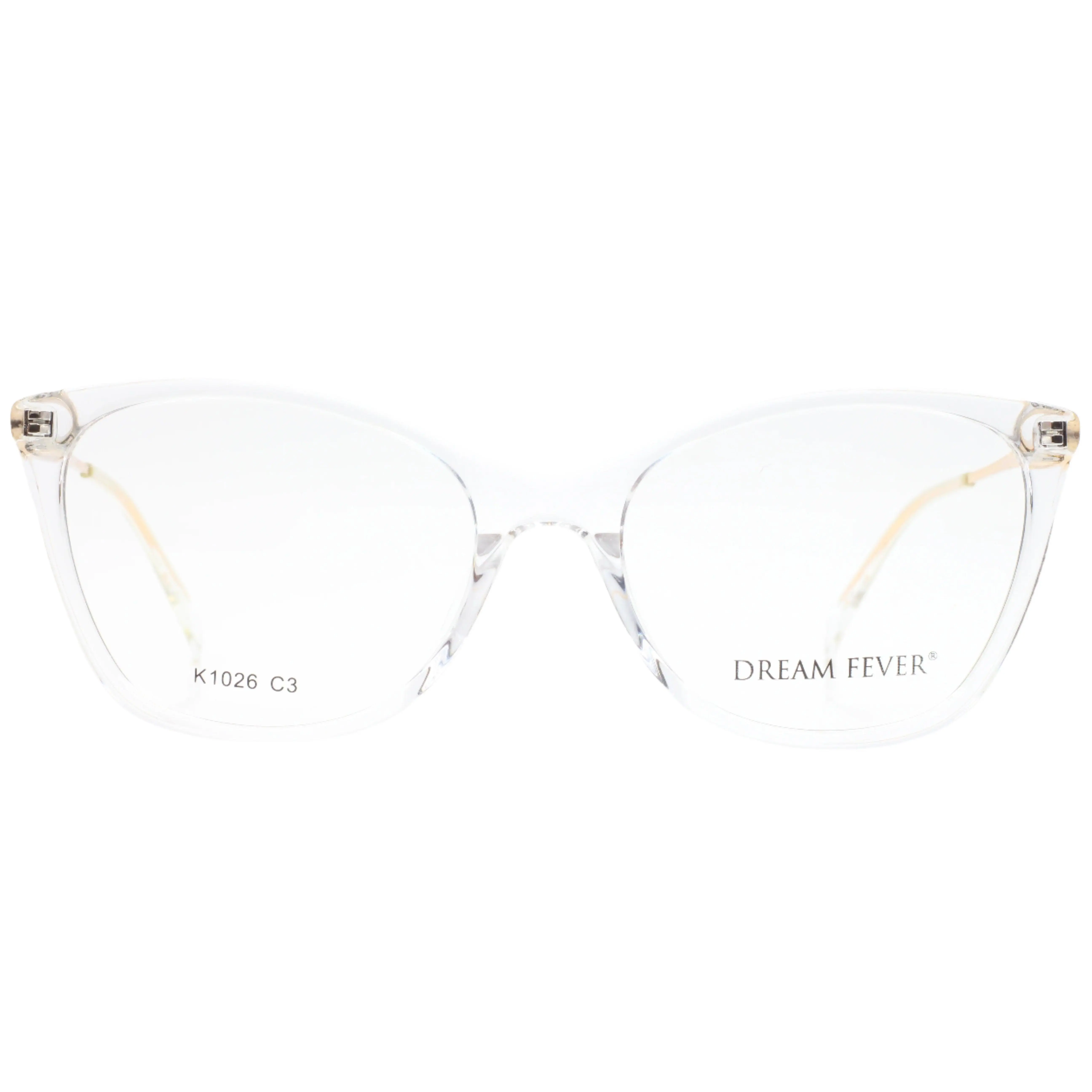 Dream Fever K1026 Crystal Clear Gold Designer Italy Eyeglasses -Wo