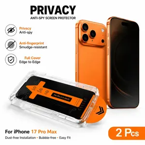 2 Pack Privacy Tempered Glass Screen Protectors with Easy Install Kit for iPhone 17 Pro Max 16 15 14 13 12 11 X XS XR 7 8 Se2 Se3 Anti-Spy Scratch-Resistant 9h Glass, Compatible iPhone Accessories