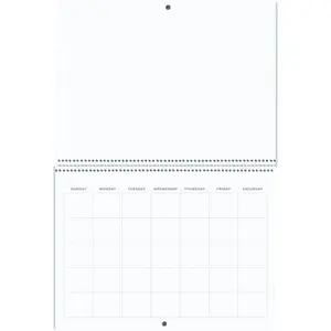 Blank Scrapbook Wall Calendar - 2-Pack - 80lb Cardstock - Undated, 12" x 9" Closed, 18" Open Size, Large Bookstore-Quality, Spiral-Bound Hanging Monthly Calendar for Kitchen & Office - Premium