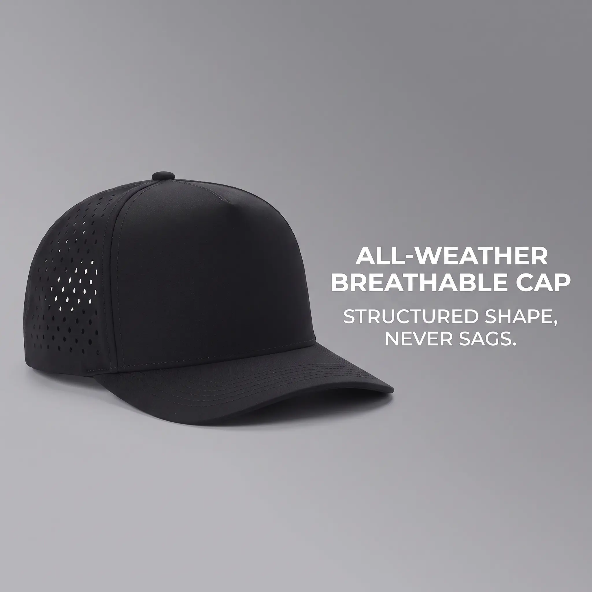Blank Laser Perforated Baseball Cap Breathable Curved Brim Adjustable Unisex Outdoor Sport Sun Hat