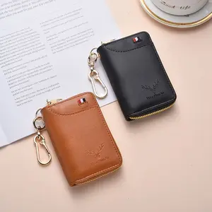 New High-End Key Wallet Waist Hanging Large Capacity Key Multi-Functional Car Soft Leather Zipper Universal Storage Key Holder for Men